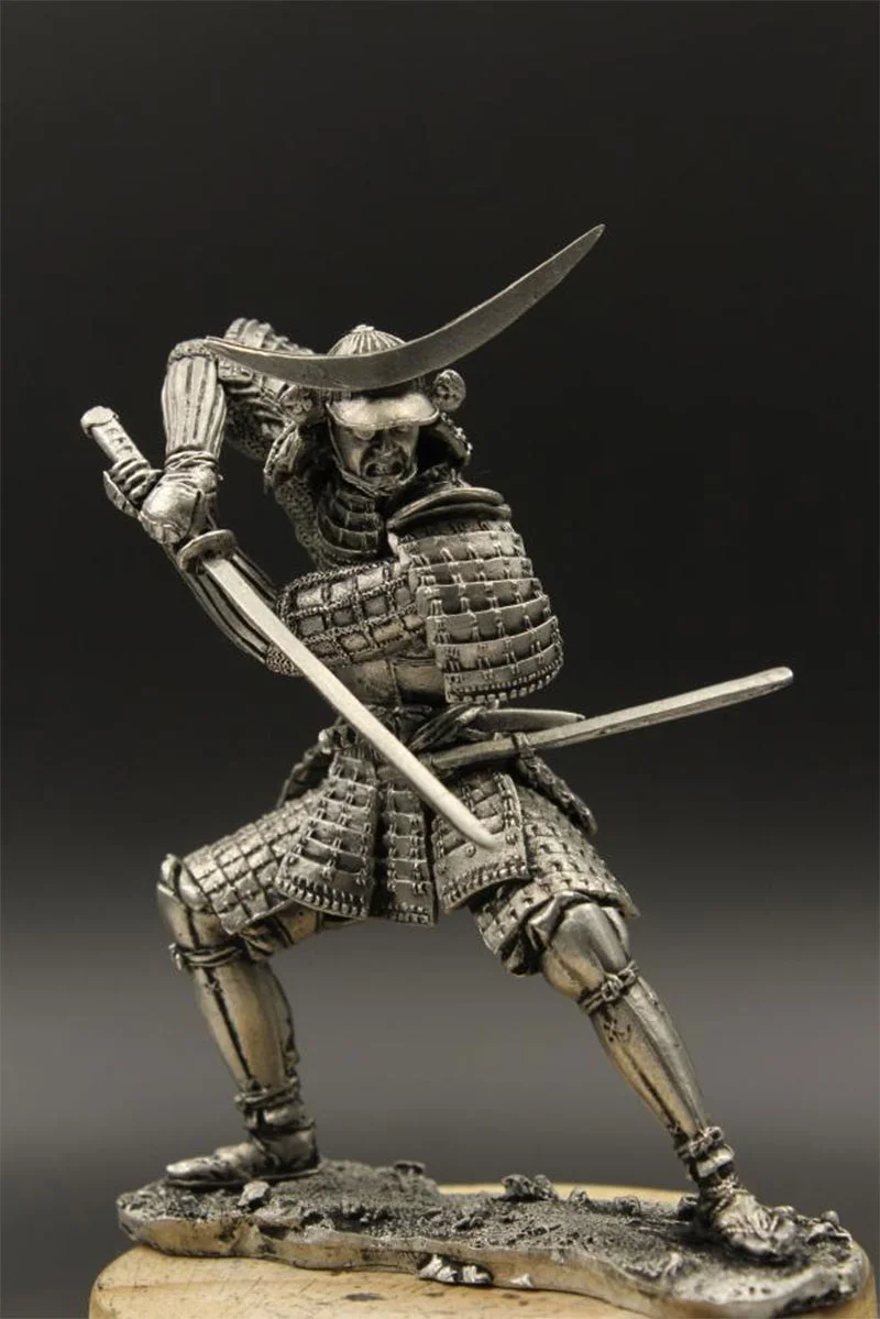 

1:24 Scale 75mm Tin Metal DIY Assembling Masamune Ida Armor Samurai Statuette Figure Japanese Solider Static Exquisite Model