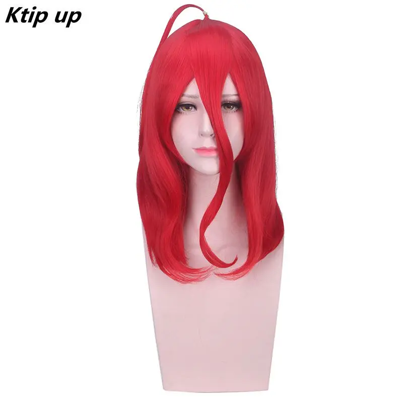 

Ktip Up Land Of The Lustrous Red Cosplay Wig Houseki No Kuni Cinnabar Costume Synthetic Hair Free Cap 45cm