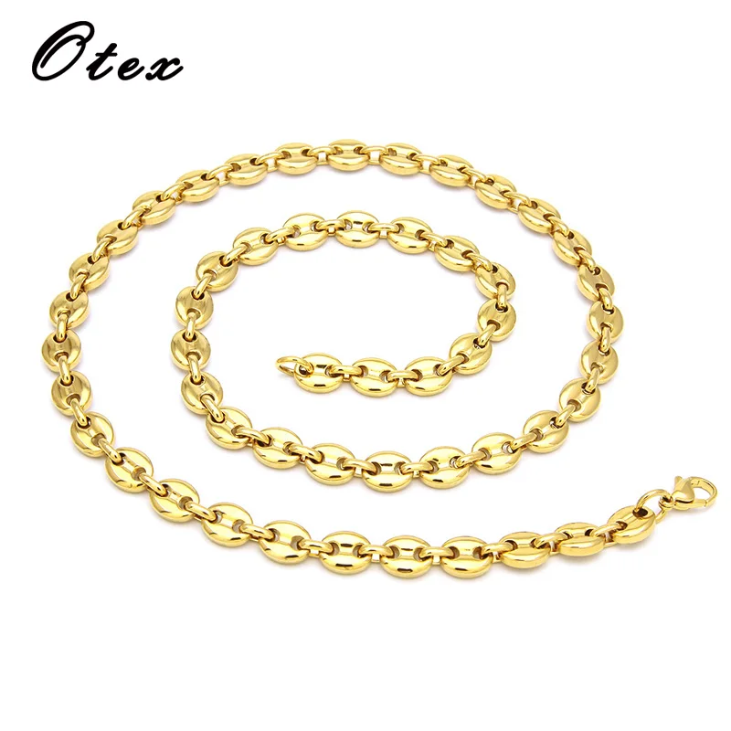 

Men's Rock Gold Silver Color Cuban Link Button Necklace Bling Hip hop Jewelry Stainless steel Iced Chain Pig nose Necklaces Gift