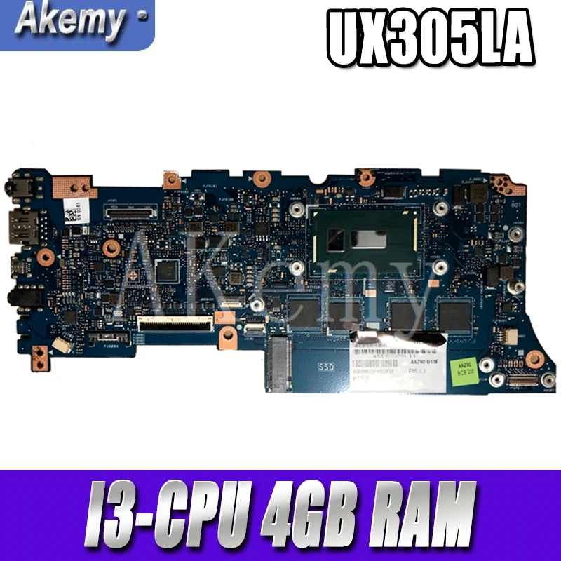UX305LA Laptop motherboard For Asus Zenbook UX305 UX305L U305L U305LA original mainboard I3-CPU 4GB RAM tested 100% work