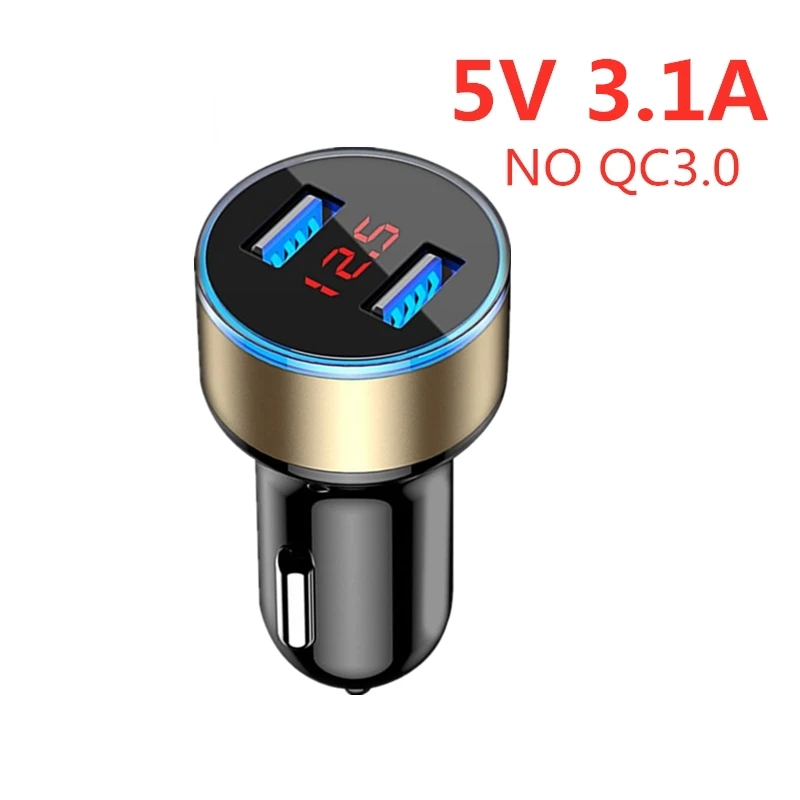 ROCK Metal Quick Charge 4,0 3,0 USB Автомобильное зарядное устройство для iPhone Xiaomi QC4.0 QC3.0 быстрое автомобильное мобильное быстрое зарядное устройство автомобильное зарядное устройство авто - Тип штекера: Gold 3.1A