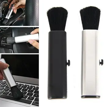 

Car retractable cleaning brush Air Conditioner Computer cleaning brush telescopic keyboard plastic handle wool small brush