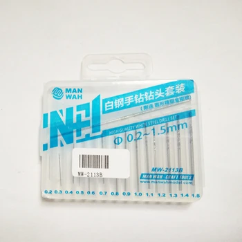

MANWAH MW-2113B Model Tools 14 in 1 High Guality White Steel Hand Drill Set(0.2~1.5mm)