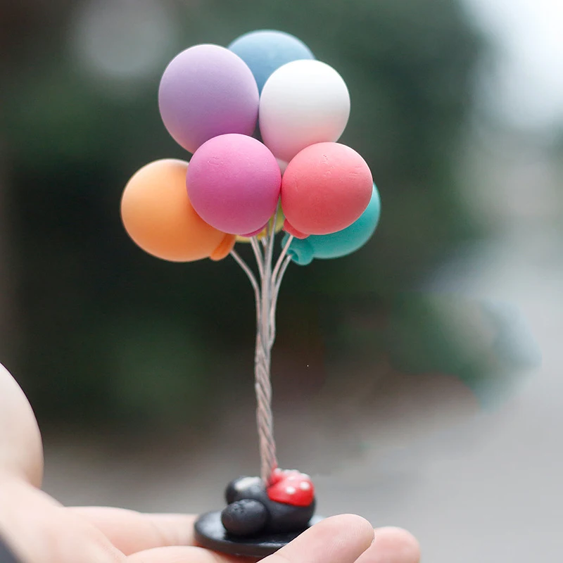 Cartoon color soft clay advertising balloon decoration car accessories to for girls Car decoration instrument auto accessories - Название цвета: Colorful balloon