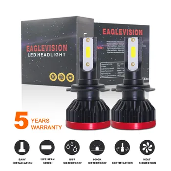 

2PCS H7 Mini EV7 Car Front LED Bright Headlights Bulbs Kit 200W 22000LM 6000K Longer Life Easy to Install светодиодные фары