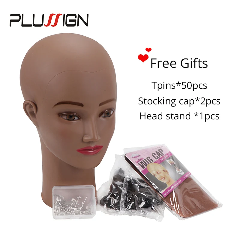 Wig Hat Display Black White 2 Colors Available Female Pvc Mannequin Head Practice Traning Manikin Bald Head With Clamp T-Pins