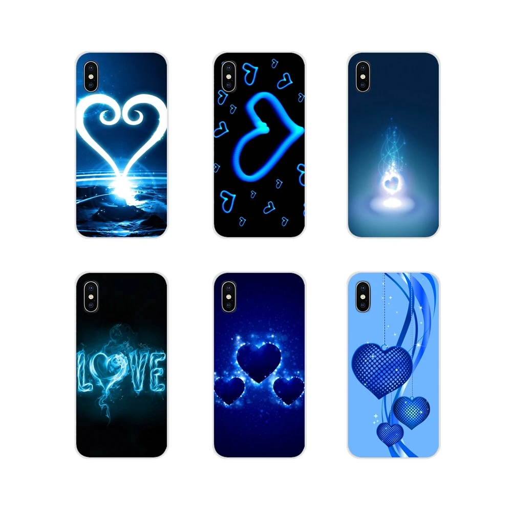Для Motorola Moto x4 E4 E5 G5 G5S G6 Z Z2 Z3 G G2 G3 C Play Plus голубое сердце любовь аксессуары для