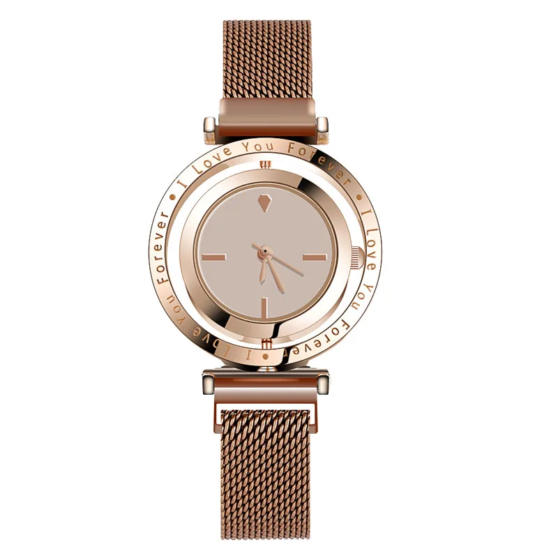 WJ-8911, роскошные женские часы, магнитные женские часы, relogio feminino, кварцевые наручные часы, модные женские наручные часы, reloj mujer - Цвет: Rose Gold
