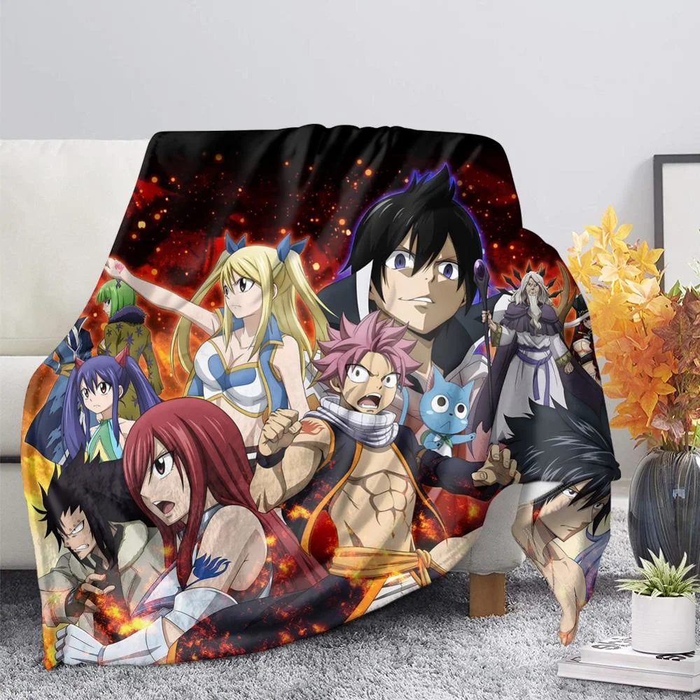 

Anime FAIRY TAIL 3D Printed Fleece Flannel Blanket for Beds Thick Quilt Fashion Bedspread Soft Warm Throw Blanket Adults Kids