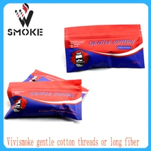 Новые горячие Vivismoke нежные хлопчатобумажные нити или длинные волокна для 6 метров длинного волокна хлопка аксессуары для электронной сигареты для RDA/RTA/rdta вейп