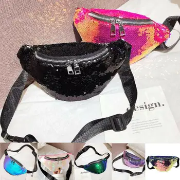 

Reversible Mermaid Sequins Glitter Waist Fanny Pack Belt Bum Bag Pouch Hip Purse Lady PU Sports Fanny Pack Pouch Hip Purse