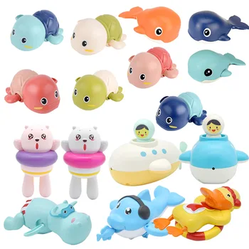 

Single sale cute cartoon animal classic baby water toy baby swimming turtle dinosaur egg wound chain spring kids beach bath toys