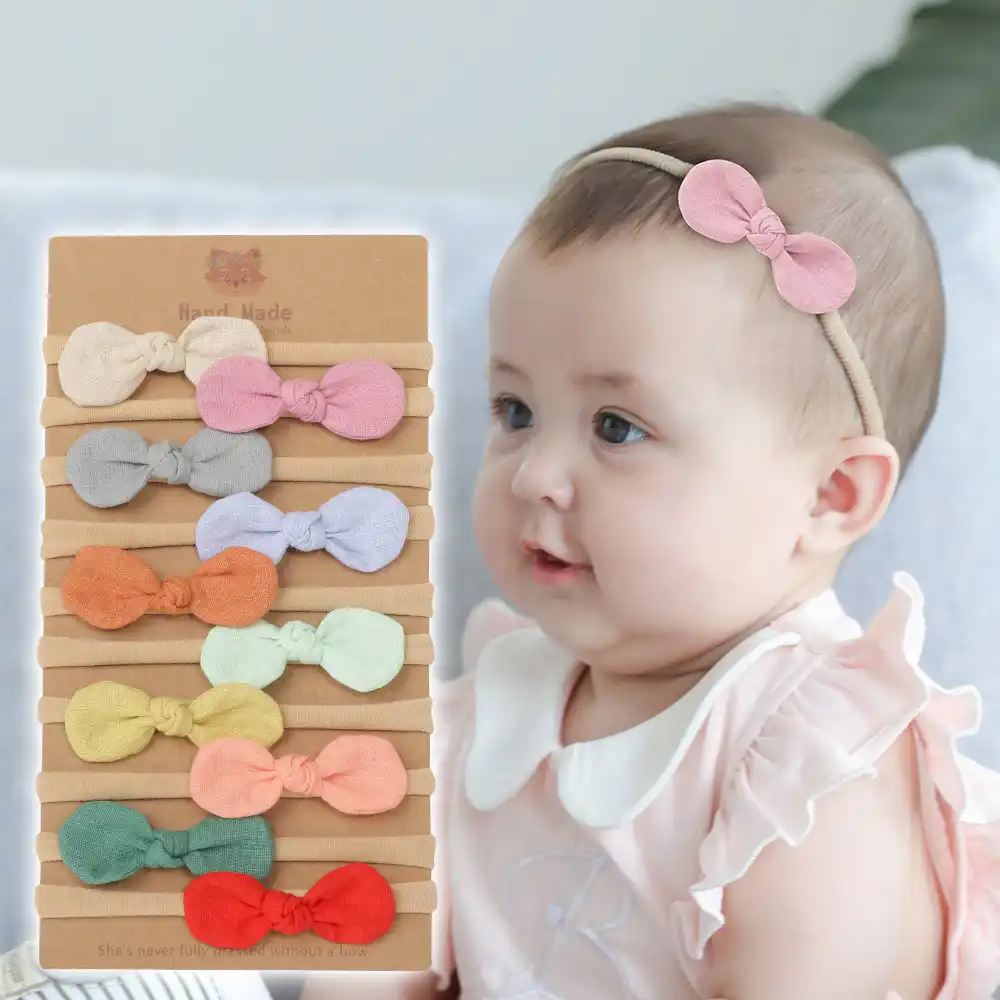 linen baby headband