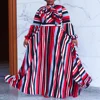 Robe africaine grande taille 4XL 5XL pour femmes, tenue de soirée élégante à rayures rouges, manches longues, longueur au sol, ample, taille haute, tendance, automne ► Photo 1/6