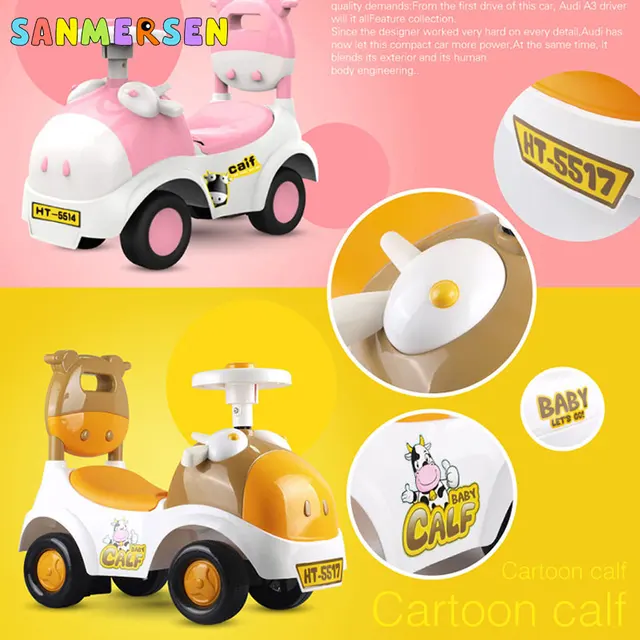 Children's Safety Walker Baby Ride on Car Balance Bike Infant Child Yo car 1-3 Years Toddler Music Walker Scooter 4 Wheels 3