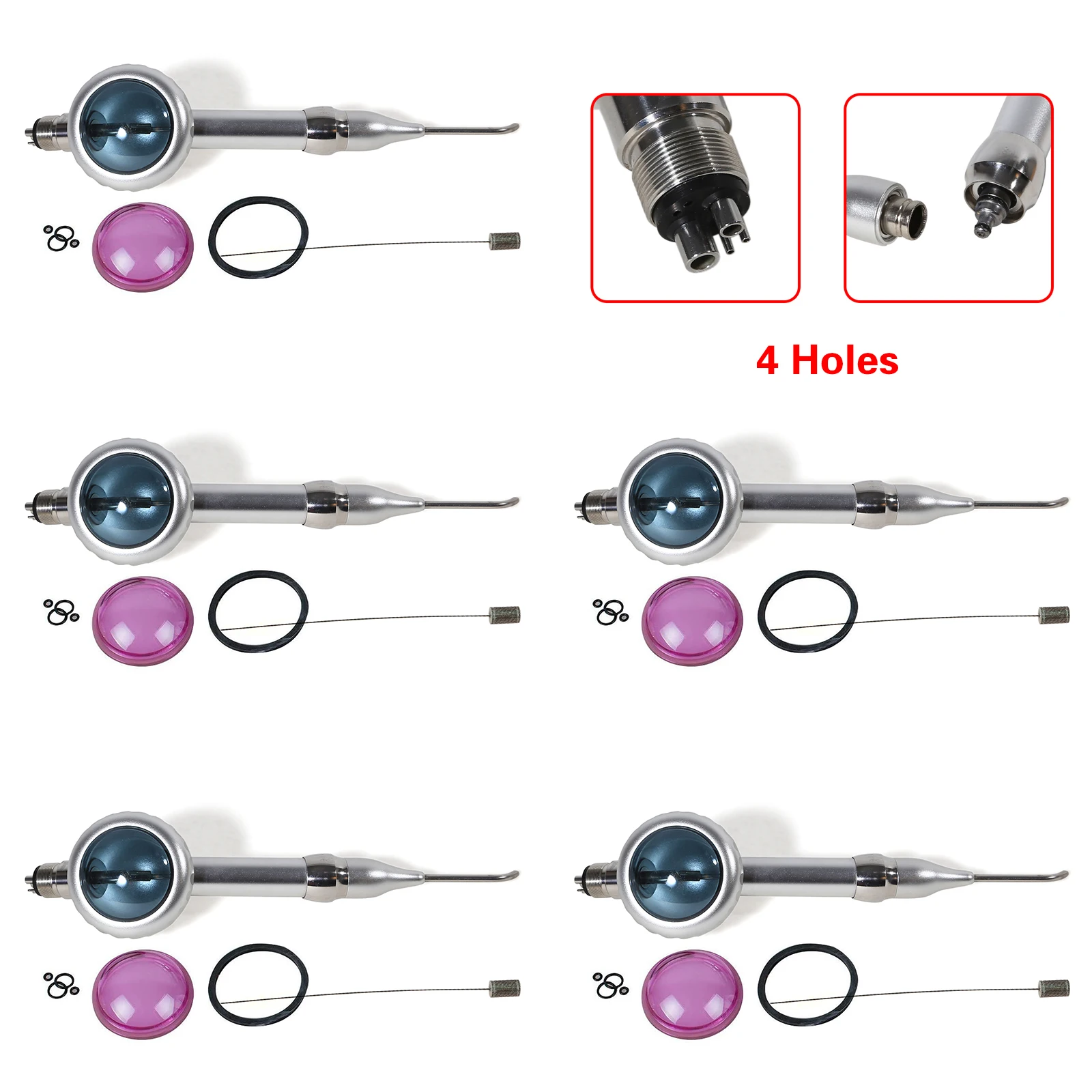 

1-5 Pcs Dental Teeth Polishing Handpiece Gun Air Prophy Polisher Jet 4 Holes B4 Compatible Will All 4-hole Turbine Units