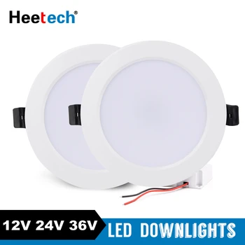 LED 매립형 다운라이트, LED 장식 원형 천장 램프, 저전압용 LED 스포트라이트, AC/DC 12V, 24V, 36V, 36W, 18W, 15W, 12W, 9W, 3W