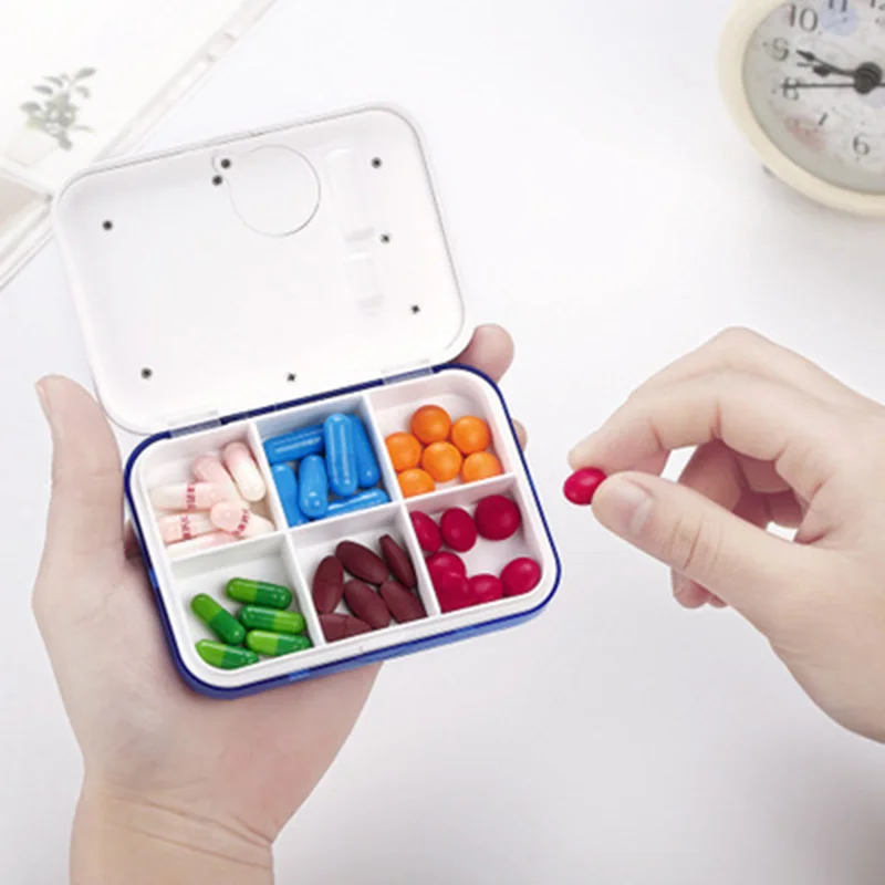 

Pockets Mini Pill Box Case Electronic Timer Alarm Clock Reminder Medicine Store Multifunctional TK-ing