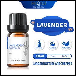 HIQILI 10ML Best Lavender Essential Oils 100% Natural Plant Help Sleep Aromatherapy Diffuser Oil Used for Massage, Skin, Hair