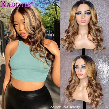 

Honey Blonde Lace Front Body Wave Wig With Highlight Ombre Human Hair Wig Malaysia Remy Hair 13x6 Lace Front Wig 150% For Women