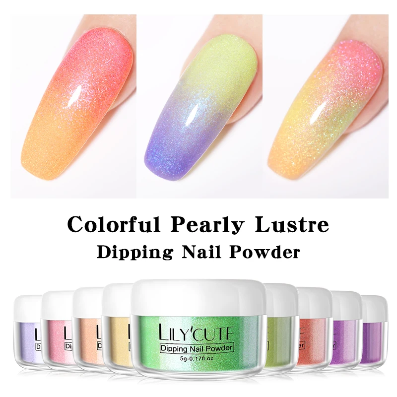 LILYCUTE 5 г/кор. блеск для ногтей цветной перламутровый блеск погружающийся порошок для ногтей французская система погружения ногтей натуральный сухой порошок для дизайна ногтей