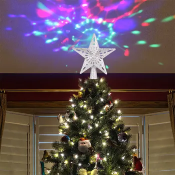 

LED Christmas Tree Top Star Snowflake Projector Christmas Tree Ornament Pendant