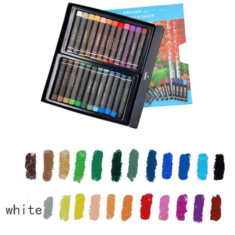 Масляная пастель для детей, экологически чистый воск с граффити, 12/24 цветов, цветной карандаш для рисования, креативная кисть с граффити Kawaii