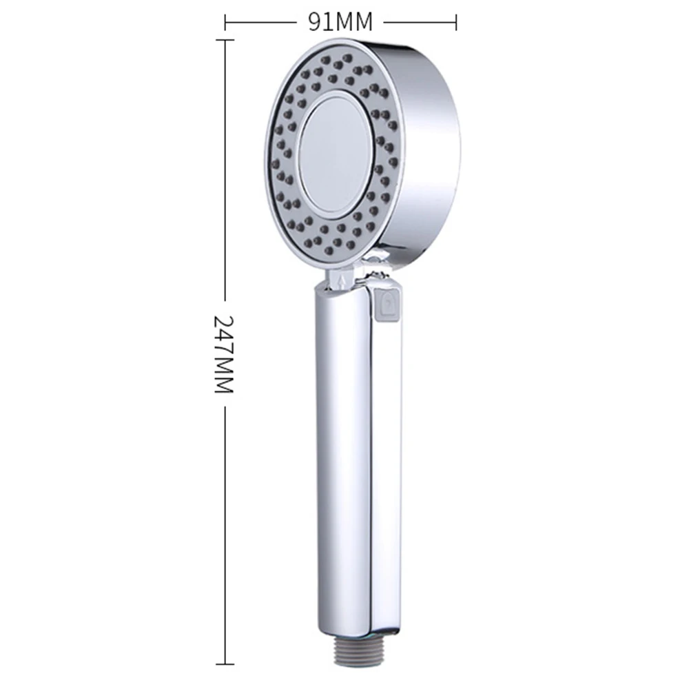 Двухсторонняя ручная насадка для душа водосберегающая круглая ABS хром бустер для ванной Душ высокого давления ручной душ