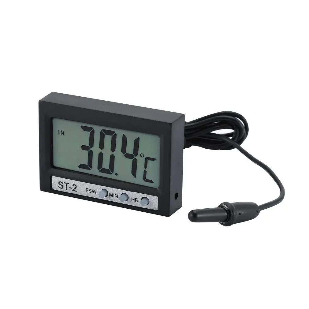 ST-2 Car LCD Digital Thermometer Waterproof Inside Outside Electronic Clock Freezer Aquarium Temperature Meter Sale | Инструменты