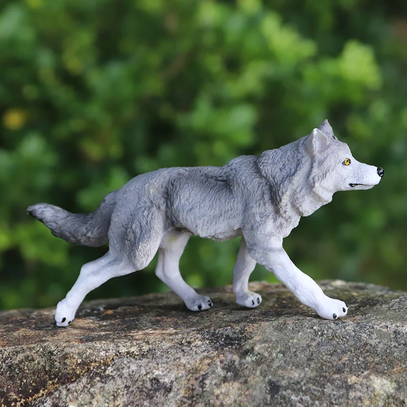 Oenux дикий зверь животные серый волк моделирование Детские волки Фигурки Коллекция реалистичные ПВХ Высокое качество модель игрушки