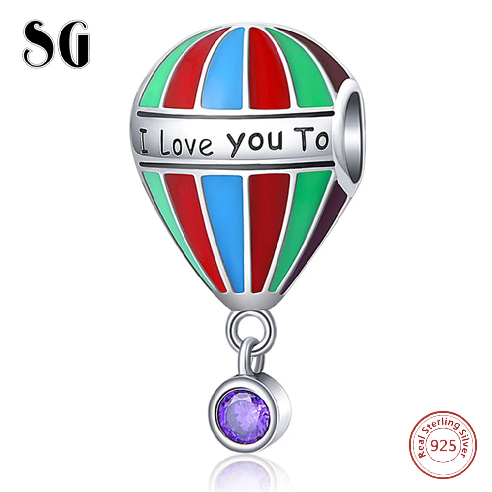 Fit Authentic European Charms Bracelet Silver 925 Original Hot Air Balloon Beads for Women Color Enamel Zircon Fashion Jewelry | Украшения