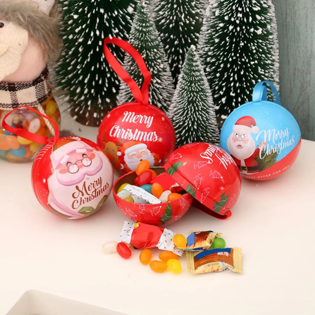 

Children Christmas Gifts Iron Storage Jar Box Candy Box Home Decor adornos de navidad