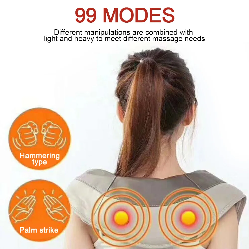 Massage shawl Electric multifunctional cervical spine massager Back Neck Shoulder Massager Infrared Heated Kneading Home Massage