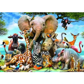 

1000pcs Educational Toys Animal World Decompressing Family Paper Jigsaw Gifts Kids Adult Indoor Home Intelligence Development