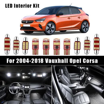 

White Canbus Error Free Car LED Interior Dome Map Reading Light Kit For Vauxhall Opel Corsa C D E X01 S07 X15 License Plate Lamp