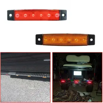

Lamp Side Marker Lights Safety Amber Red 6 LED Indicator Car Truck Ship