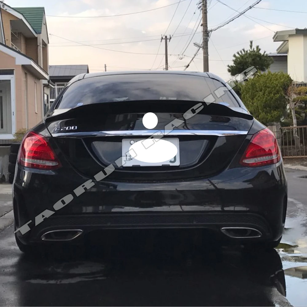 W205 R Стиль углеродного волокна задний багажник губы крыло спойлер для Benz W205 4 Двери Седан C180 C200 C300 C400 C43 C63 AMG