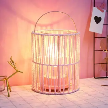 

Plastic Metal Bird Cage Night Lamp Battery Powered Bedroom Home Decor Girl Gifts Soft Light Effect Not Dazzling Non Fading