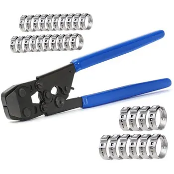 

PEX Crimping Tools Cinch Clamp Tools for Fastening Stainless Clamps Sizes From 3/8-Inch-1-Inch with Clamps(30Pcs)