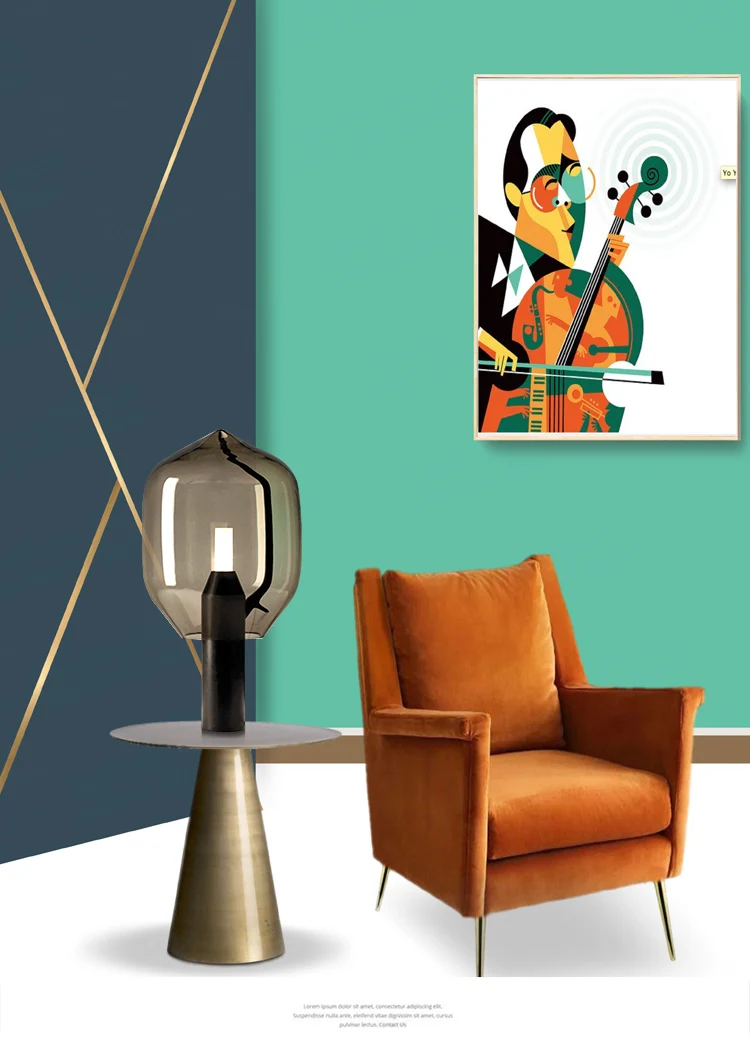 Современная креативная мраморная Жилая настольная лампа Искусство прикроватный стеклянный, для спальни кабинет стеклянная настольная