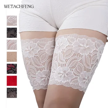 

2020 Women's Thigh Bands Anti Chafing None slip Print Floral Sexy Lace 2 Piece slicones Summer Leg Warmers 7 sizes Dropshipping