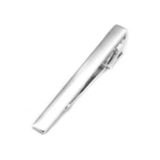 Tie Clip men jewelry luxury Classic gold lase Matte Tie Bar carving Simple Brushed Smooth crystal Clasp Tie Pin Gifts 01Silvery