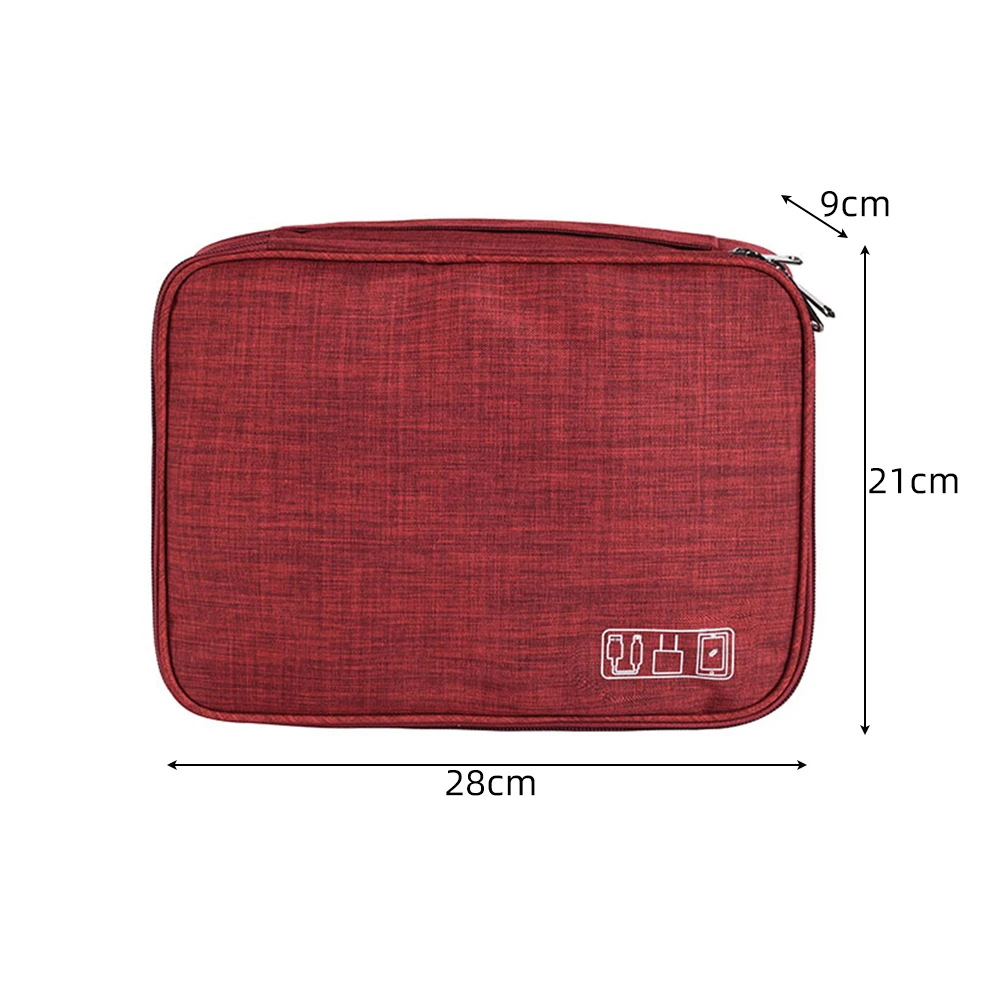 Wine Red Водонепроницаемые цифровые сумки для путешествий, USB кабель, сумка, жесткий диск, провода, чехол, внешний аккумулятор, мобильный телефон, организация, сумка, аксессуары - Цвет: Wine Red
