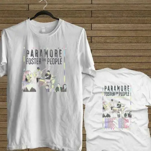 

NEW PARAMORE FOSTER THE PEOPLE TOUR 2018 WHITE TEE USA SIZE T-SHIRT EN4