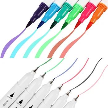 

100 Color Coloring Pens Art Markers Anime Lettering Waterolor Painting Brush Pen Dual Tip Marker Set Fineliner Pens Brush Marker
