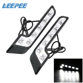 

2PCS 12V Car Auto Fog Light Universal 6 LED Driving Lamp Daytime Running Lights Car Styling Autos Accessories