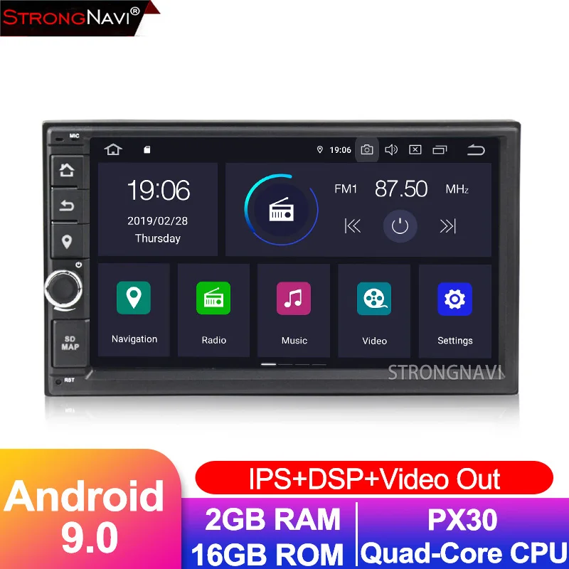 Sale 4G RAM 64G ROM Android 9.0 Auto Radio 7Inch 2DIN Universal Car NO DVD player GPS Stereo Audio Head unit IPS DSP WIFI 2