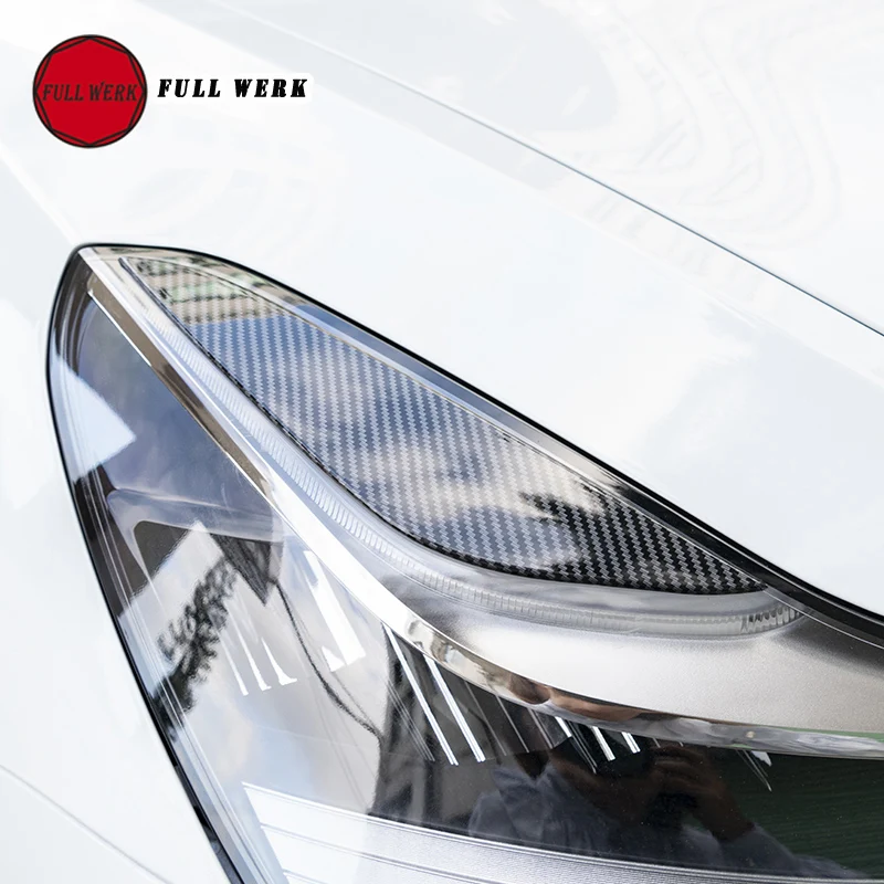 1 пара ABS автомобильный головной светильник для бровей Наклейка декоративная накладка полоса для Tesla модель 3 лампа для бровей внешние аксессуары