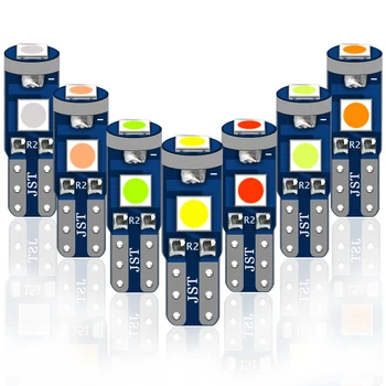 

500pcs T5 3030-3SMD Car Bulb Wedge LED Interior Auto Light dash board Instrument Lamp Ice Blue Red Yellow Green Pink Wholesale