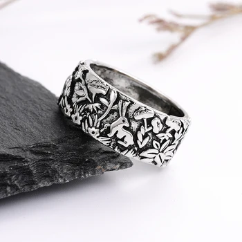 

Huitan Romantic Pattern Women Finger Rings Vintage Style Birthday Party Female Accessories Simple Versatile Retro Jewelry Ring